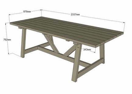 Дървена маса в кухнята с ръцете си 3 variantas подробни инструкции фото-