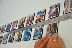 Фото колаж с ръцете си върху оформление снимката на стената