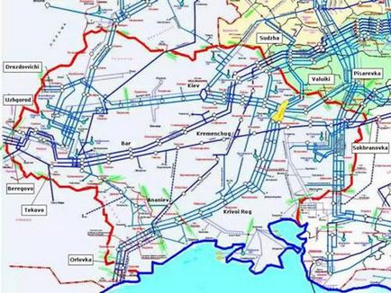 Тръбопровод през Украйна към Европа - и схемата на маршрута