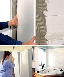 Как да се залепят PVC панели в банята - по стените и тавана на снимка