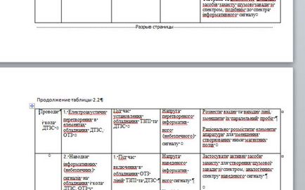 Как да напиша продължение на таблицата в Word
