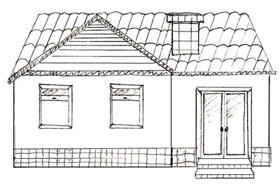 Как да се направи къща, нарисувани с молив на къщата на етапи