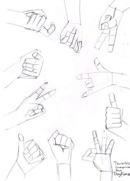 Как да се направи ръка с молив на етапи
