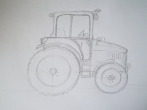 Как да се направи трактор, постепенно се направи с молив, моето бебе