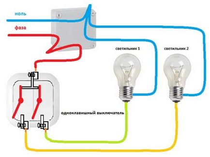 Как да се свържете лампата до ключ схема 1, 2, 3, 4, 5 светлини