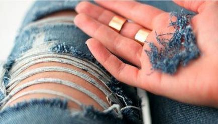 Как се прави дупка в джинсите
