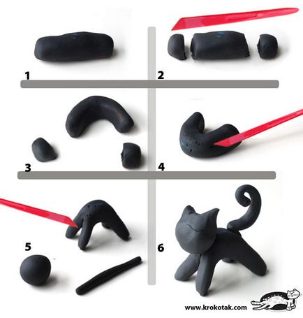 Как да си направим една котка, котката от пластелин
