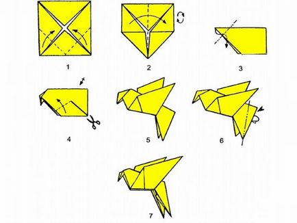 Как да направите триизмерна птица от обикновената хартия или оригами