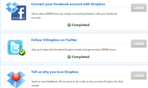 Как да се увеличи размерът на свободното пространство Dropbox безплатно - dropboks за