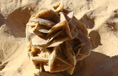 Stone Desert Rose (Тунис) свойства на минерала и изглежда като
