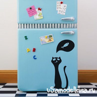 Котка за хладилник украса на самозалепваща се хартия