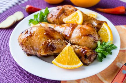 Пиле в портокалов сос