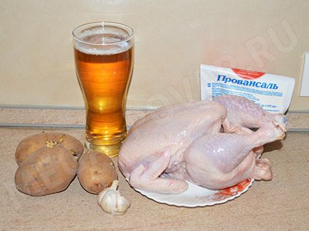 Пиле, печен в пещ в банка с бира