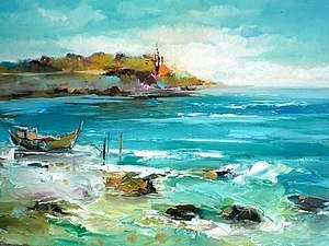 Майсторски клас по живопис пейзаж живопис с маслени бои, море за начинаещи