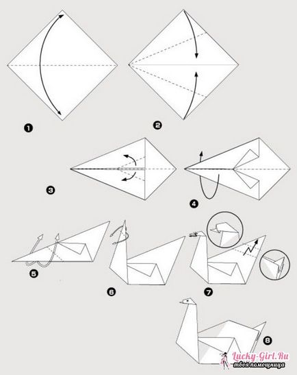 Оригами хартия птица