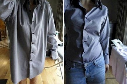 Промяна на мъжка риза за жени (52 снимки) Магистър-висока класа като на мъжка риза, за да жени