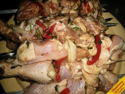 Шишчета от пилешки мариновани в продължение на 20 минути (стъпка по стъпка рецепта със снимки)