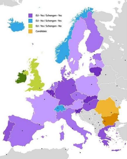 Списъкът на страните от Шенгенската зона - шенгенска виза