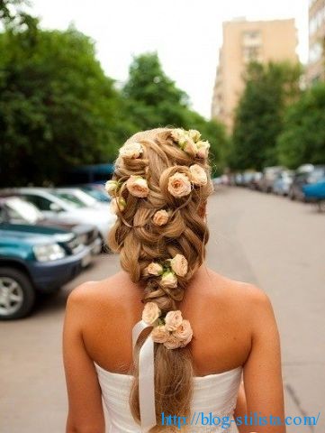 Сватбена прическа за дълга коса (снимка, майсторски клас), стилист блог