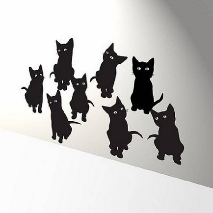 Шаблон котка на стената
