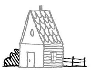 Рисуване уроци за деца като молив, за да се направи къща на етапи