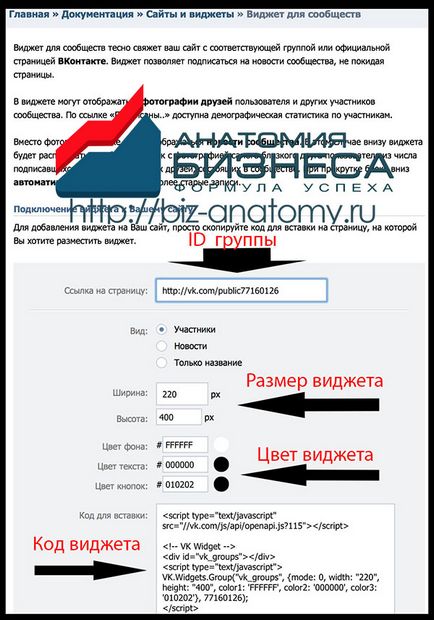 Widget групи Vkontakte тайни, за да инсталират и конфигурират!