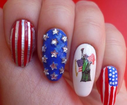 Американската Маникюр - Picture, Nail Design американски флаг уроци нокти дизайн