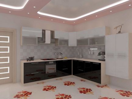 Дизайнът на кухнята в хола - как да се украсяват, снимка кухня, живеещи в интериора, мебелната фабрика - Dynasty