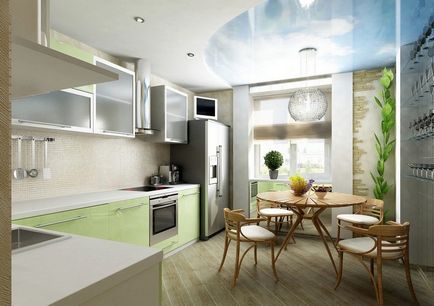 Кухненски дизайн със снимка балкон, изход, интериорни тераси, малка кухня, както и ремонт планиране,