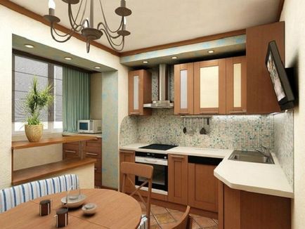 Кухненски дизайн със снимка балкон, изход, интериорни тераси, малка кухня, както и ремонт планиране,