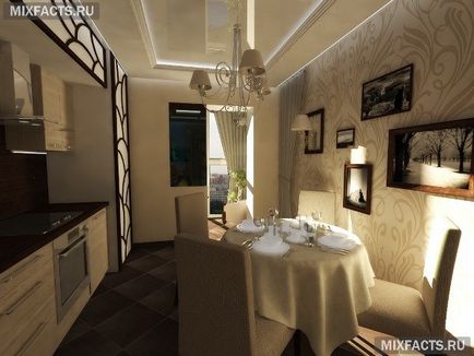 дизайн кухня с излаз на балкон (снимка)