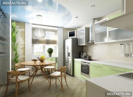 дизайн кухня с достъп до балкон (снимка) (изход) дизайн кухня с излаз на балкон (снимка)