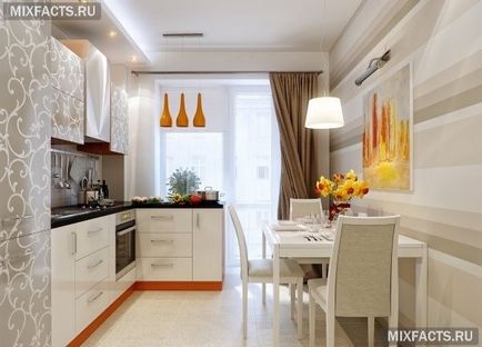 дизайн кухня с достъп до балкон (снимка) (кухня излизане балкон) дизайн кухня с излаз на балкон (снимка)