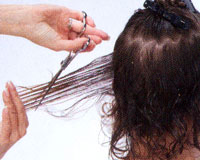 Изострена косата с ножица - методи за подстригване - прически - Издател - подстригване и прически