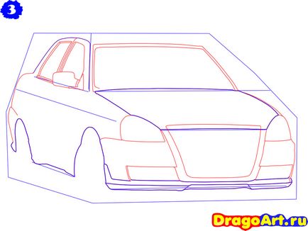 Как да се направи автомобил Lada Priora стадии молив