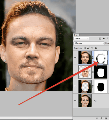 Как да променя лицето на Photoshop (нарязани лицето слой) Как да променя човек в Photoshop