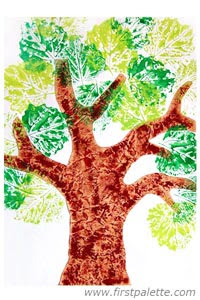 Как да нарисувате листа и дървета, с помощта на един необичаен листа живопис с децата ~ karapuzovedenie