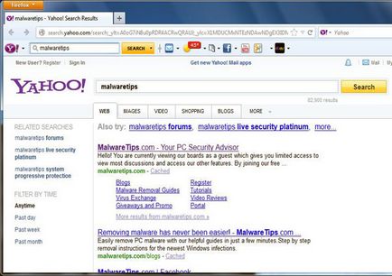 Как да премахнете търсене Yahoo (премахнете) Как да премахнете търсене Yahoo