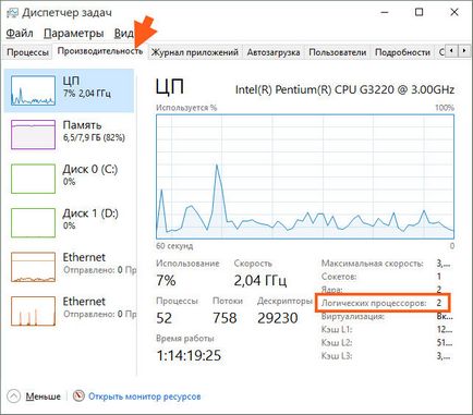 Как да разбера, натоварването на процесора в Windows 7