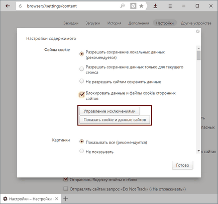 Как мога да активирам бисквитки в браузъра 1 Yandex (Яндекс) Как да се даде възможност на бисквитки в Yandex Browser 1