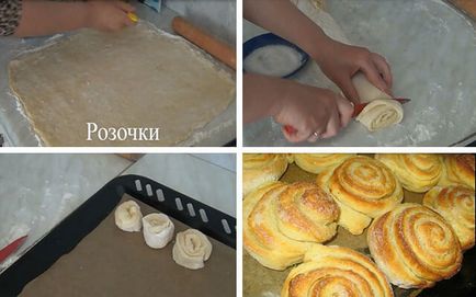 Красив бисквити форма, произведени от тесто (дрожди) Красив форма ролки от мая тесто