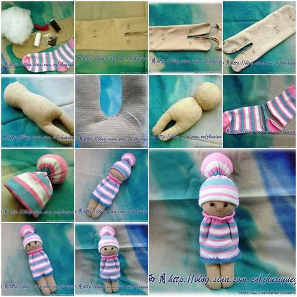 Кукла със собствените си ръце от чорапи, снимка, инструкция
