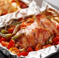 Пиле в пакета за печене - стъпка по стъпка рецепта със снимка на готовия ястие