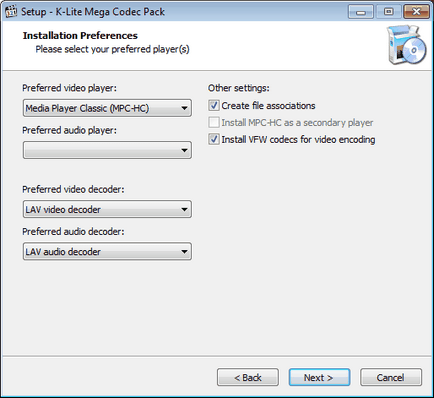Създаване K-Lite Codec Pack (кодек) Създаване K-Lite Codec Pack