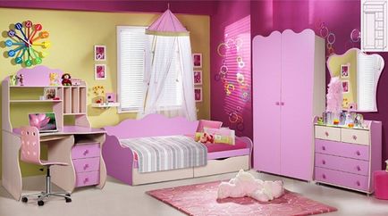 Осъществяване детски спални за момичета избор на мебели, тапети, декор, 26 снимки на красиви детски спални