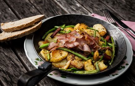 Рецепти пържени картофи с месо в тиган, тайни за избор