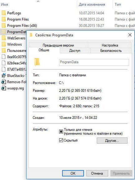 Скрити папки в Windows 10, конфигуриране на сървъри прозорци и Linux (папка) Скрити папки в Windows 10, конфигурацията на сървъра, прозорци и Linux