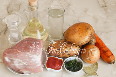 Задушени картофи с месо в multivarka - рецепта със снимки