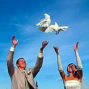 Започвайки гълъбите на сватба - сватбен шоу