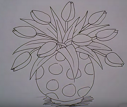 Cum de a desena o vaza de flori în etape, ls